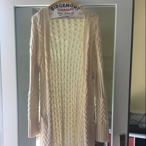 Hartly long white knit cardigan